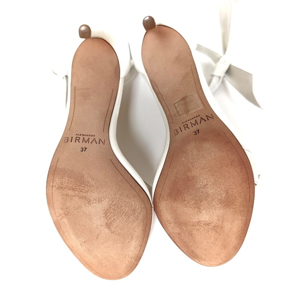 Alexandre Birman White Leather Clarita 100 Sandals EUC In Box  US7 / 37 - Picture 9 of 11